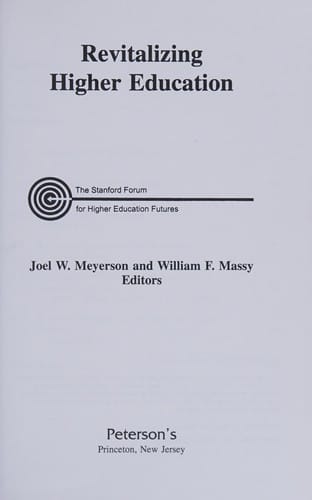 Revitalizing higher education