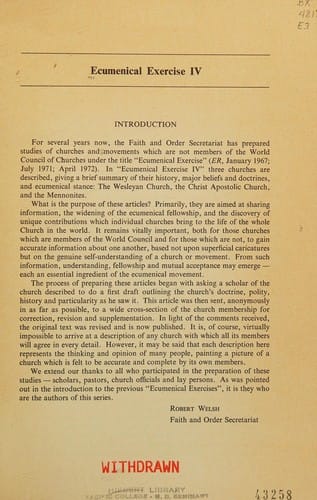 Ecumenical exercise IV