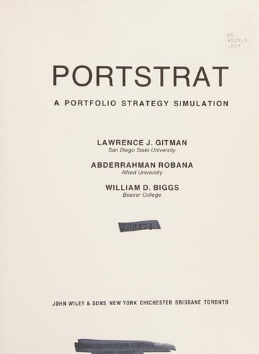 PORTSTRAT, a portfolio strategy simulation