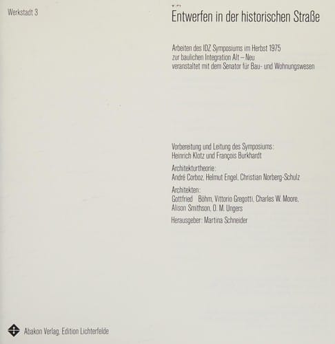 Entwerfen in der historischen Strasse