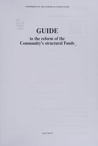 Guide to the reform of the community's structural funds