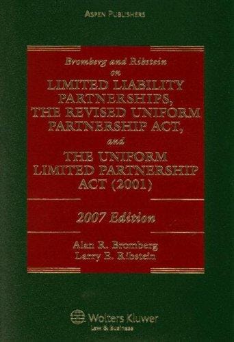 Bromberg and Ribstein on Partnership Llps, Rupa, and Upla, 2007