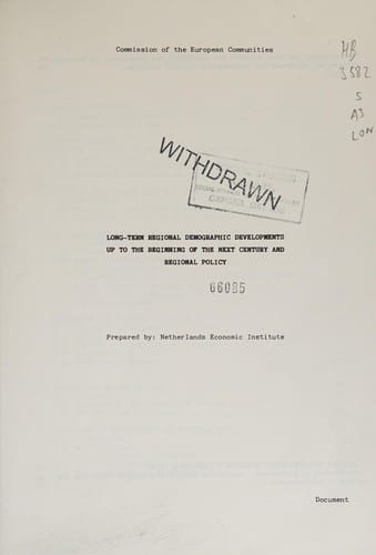 Long-term regional demographic developments up to the beginning of the next century and regional policy