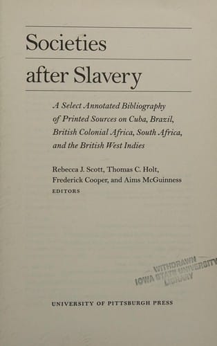 Societies after slavery