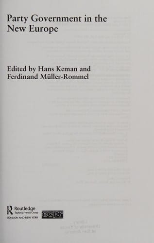 Party government in the new Europe