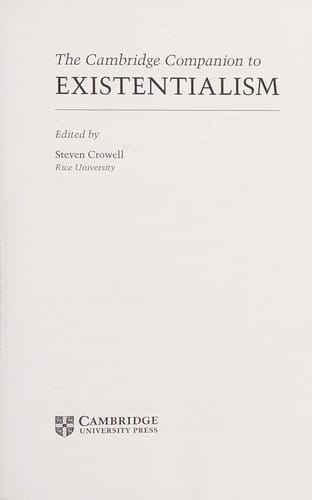 The Cambridge companion to existentialism