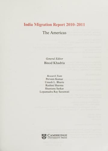India migration report 2010-2011