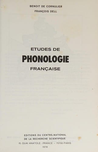 Etudes de phonologie française