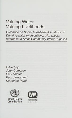 Valuing water, valuing livelihoods