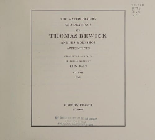 The watercolours and drawings of Thomas Bewick and his workshop apprentices