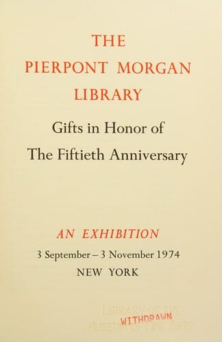 Gifts in honor of the fiftieth anniversary