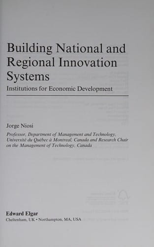 Building national and regional innovation systems