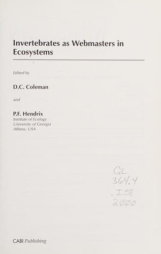 Invertebrates as webmasters in ecosystems