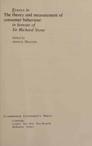 Essays in the theory and measurement of consumer behaviour