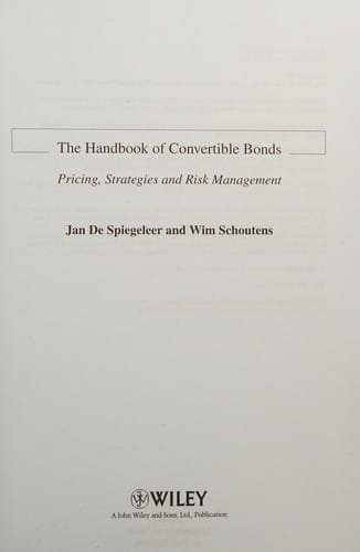 The handbook of convertible bonds
