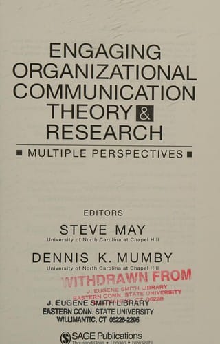 Engaging organizational communication theory & research