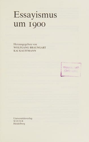 Essayismus um 1900