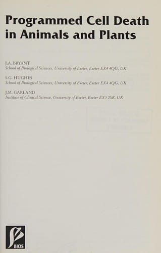 Programmed cell death in animals and plants