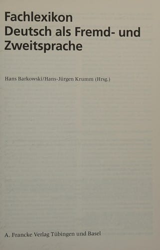 Fachlexikon Deutsch als Fremd- und Zweitsprache