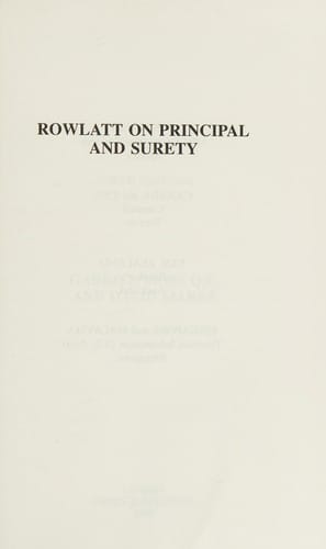 Rowlatt on Principal and Surety