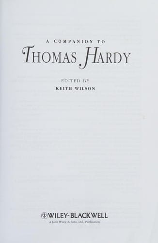 A companion to Thomas Hardy