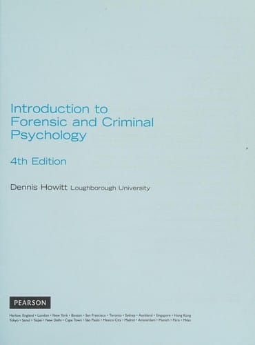 Introduction to forensic and criminal psychology