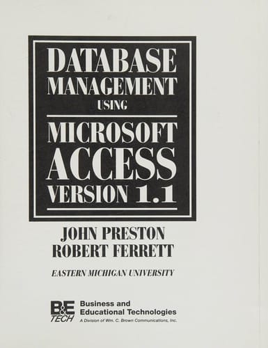 Database management using Microsoft Access version 1.1