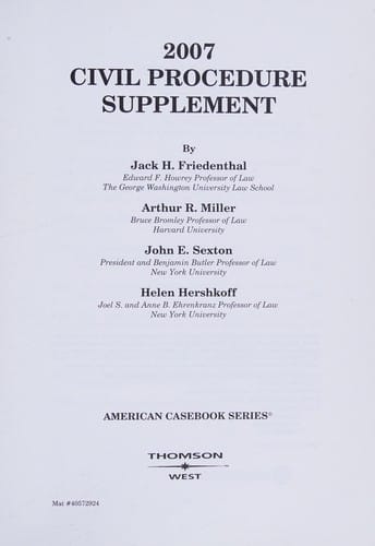 2007 civil procedure supplement