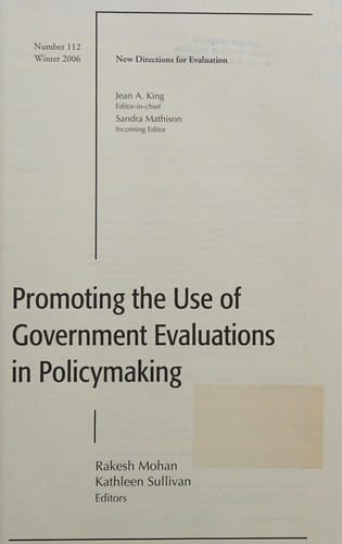 Promoting the use of government evaluations in policymaking