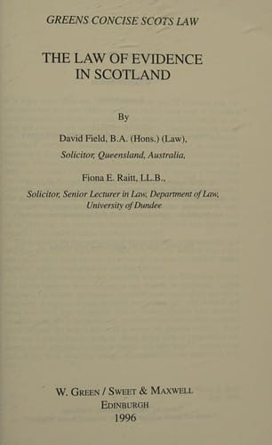 The law of evidence in Scotland