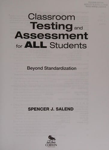 Classroom testing and assessment for all students