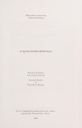 Le romantisme frénétique