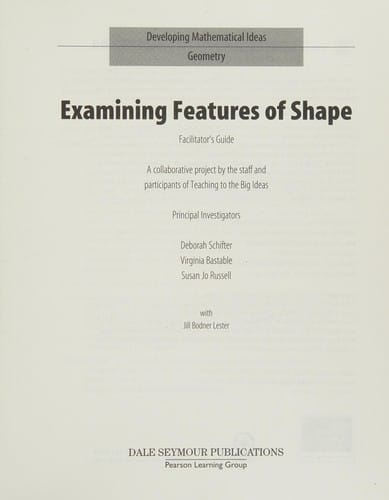 Examining features of shape