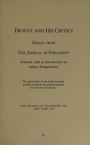Dewey and his critics