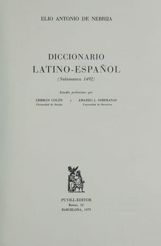Diccionario latino-español (Salamanca 1492)