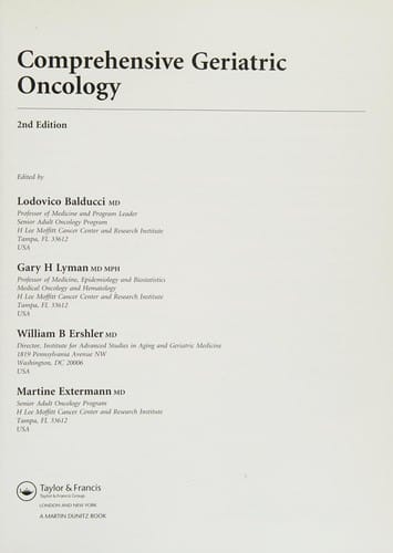 Comprehensive geriatric oncology