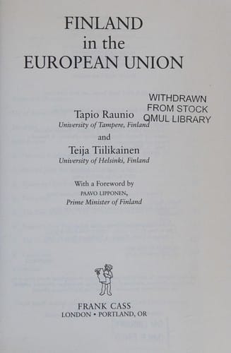 FINLAND IN THE EUROPEAN UNION