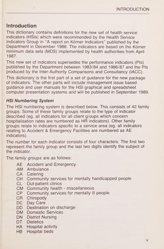 Health service indicators guidance