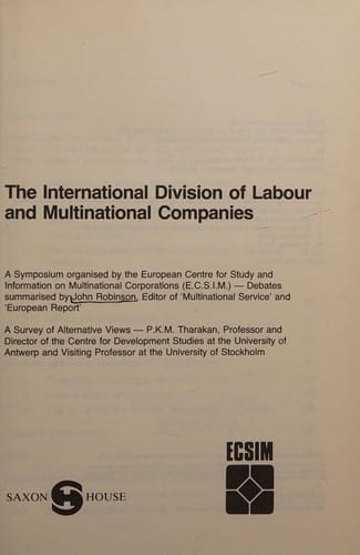 The International division of labour and multinational companies