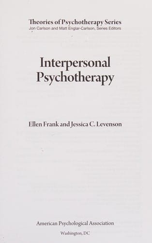 Interpersonal psychotherapy