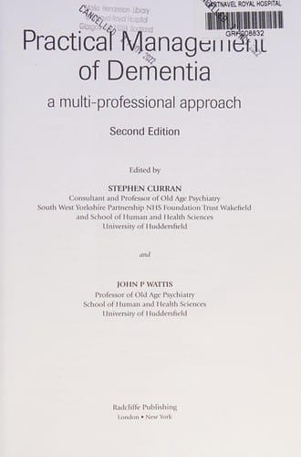 Practical management of dementia