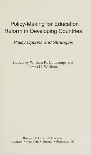 Policy-making for education reform in developing countries