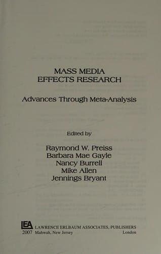 Mass media effects research