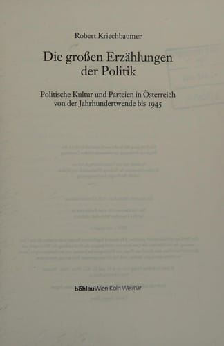 Die grossen Erzählungen der Politik