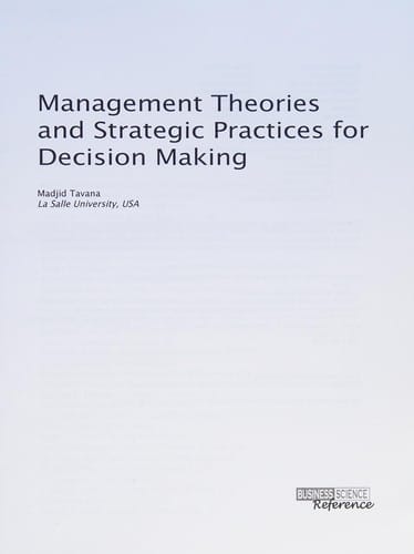 Management theories and strategic practices for decision making