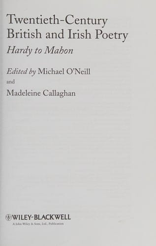 Twentieth century British and Irish poetry