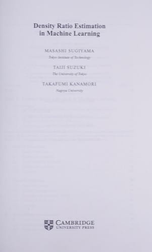 Density ratio estimation in machine learning