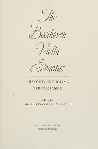 The Beethoven violin sonatas