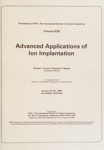Advanced applications of ion implantation