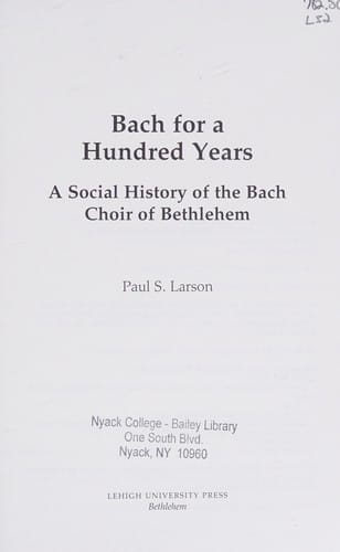 J.S. Bach for one hundred years